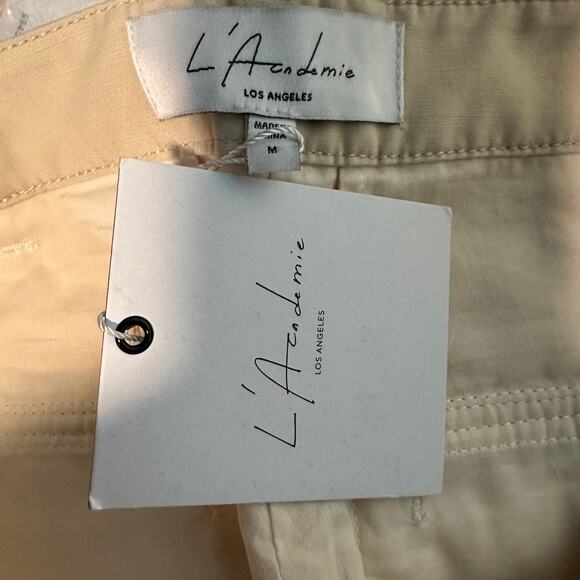 Academie White Cargo Pant MEDIUM Jogger Linen Revolve Baggy Designer $228 NEW - Picture 7 of 8